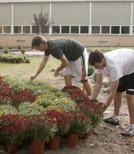 Planting for Helen : Ferris students are planting a garden in order to honor Helen Gillespie Ferris. The garden is located between the Alumni Building and the Prakken Building. Photo By: Kate Dupon | Photo Editor Planting for Helen : Ferris students are planting a garden in order to honor Helen Gillespie Ferris. The garden is located between the Alumni Building and the Prakken Building. Photo By: Kate Dupon | Photo Editor